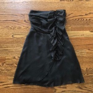 American Eagle strapless black dress with gold dots